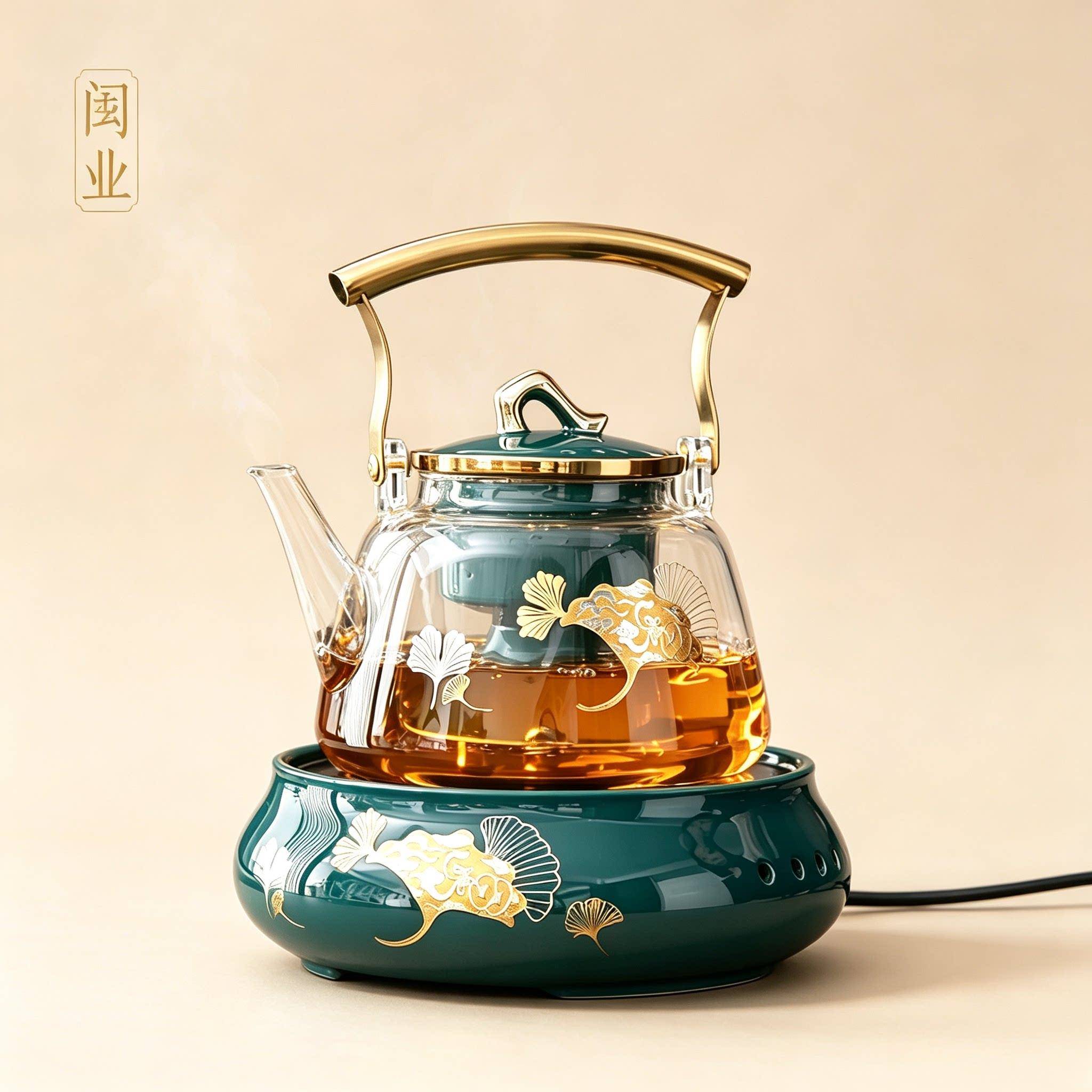 电陶炉玻璃煮茶器套装高端小型泡茶办公室煮茶壶烧水茶壶蒸煮茶炉