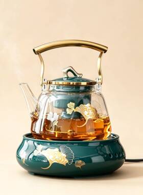 电陶炉玻璃煮茶器套装高端小型泡茶办公室煮茶壶烧水茶壶蒸煮茶炉
