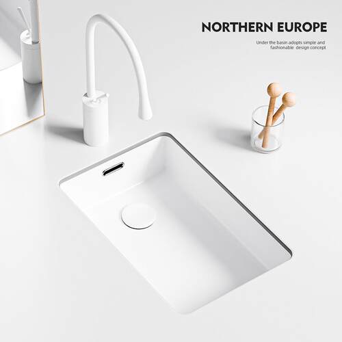 台下盆方形嵌入式洗手盆陶瓷洗脸面盆家用阳台大尺寸单盆卫生间