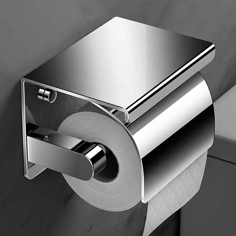 免打孔纸巾架卫生间304不锈钢手机置物架厕所手纸盒壁挂式卷纸架