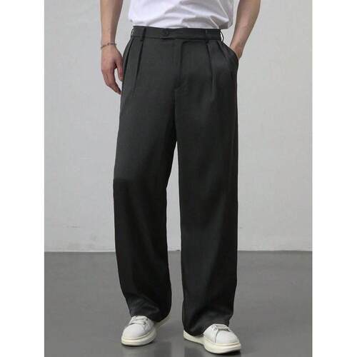 M 38098 High-waisted pleated wide leg pants 腰褶皱垂感阔腿
