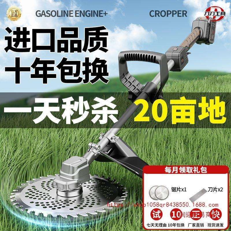 进口电动割草机小型家用除草机充电式草坪修剪机锂电多功能打草机