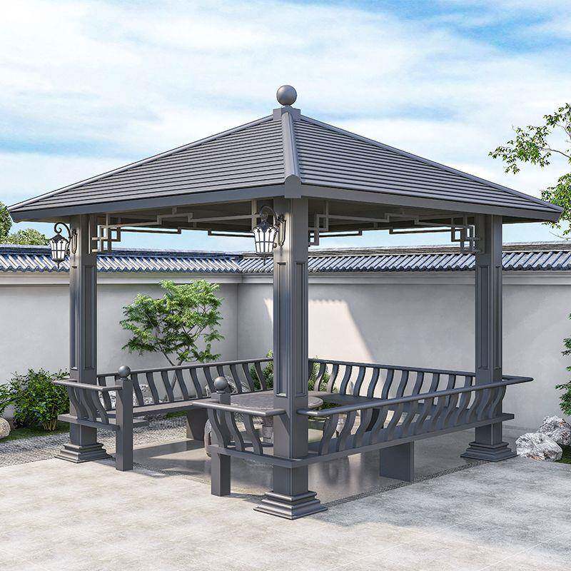 户外凉亭庭院别墅花园室外铁艺遮阳棚露天露台楼顶铝合金亭子