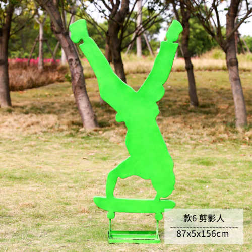 公园跑步玻璃钢学校装饰体育馆人物摆件雕塑户外运动广场美陈剪影