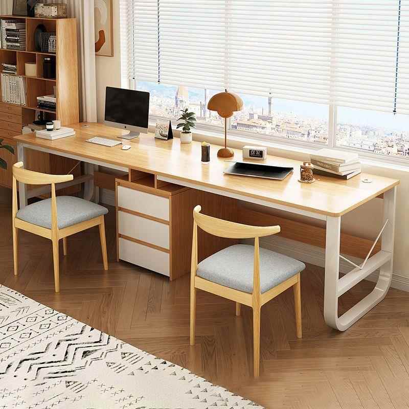 双人电脑桌台式家用书桌卧室学生写字桌并排工作台简约办公桌子