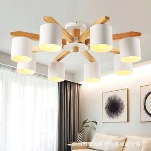 Wrought iron & solid wood E27 nordic personality simple