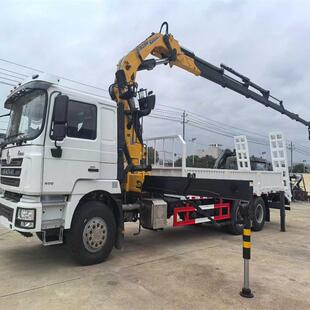 出口非洲CHACMAN陕汽F3000后八轮徐工16吨折臂随车吊随车起重机