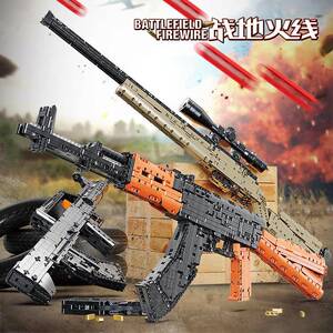 星堡XB新品战地火线24005-007枪系列儿童拼插接儿童玩具积木模型