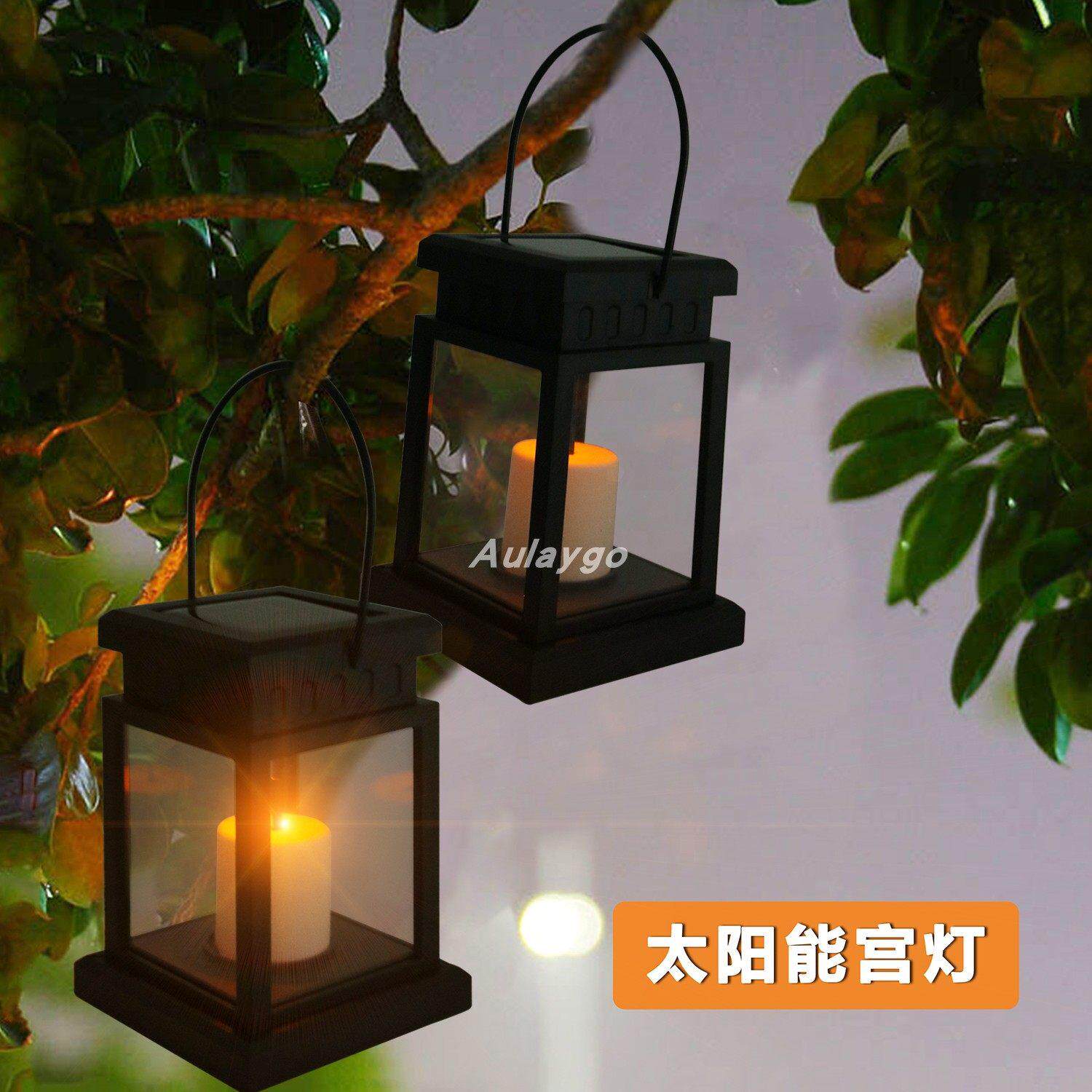 墓地太阳能长明灯LED仿真蜡烛挂灯宫灯户外庭院花园装饰氛围灯