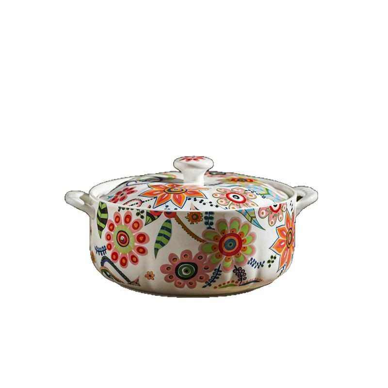 蝶恋花双耳汤碗网红家用汤锅创意个性盛汤陶瓷汤盆大号带盖汤窝,餐饮具,碗,淘宝优惠券,粉丝福利购,淘宝优惠卷