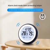 欧达时电子温湿度计家用高精度室内婴儿房带时间闹钟温度计可磁吸