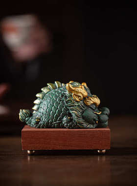 青砂石龙卷王茶宠创意招财龙年可爱治愈系摆件家居办公桌面装饰品