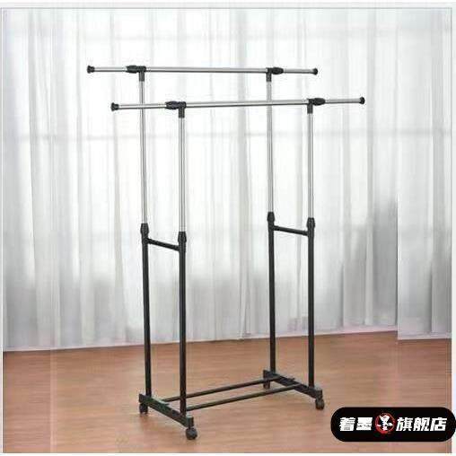 双杆晾衣杆爆款家居简易组装多功能升降晾晒衣架落地带万向轮鞋架,家装主材,伸缩晾衣架,淘宝优惠券,粉丝福利购,淘宝优惠卷