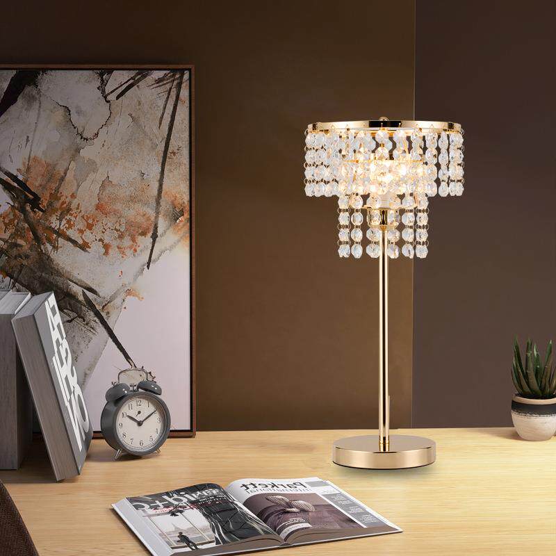 网红轻奢水晶台灯卧室床头灯欧式复古书房高级感装饰家居灯具