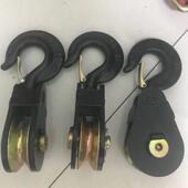 粤海程力救援清障车配件起重钢丝绳钩子拖车液压绞盘万向滑轮带勾