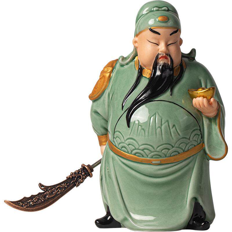 陶瓷关公神像摆件招财武财神关二爷关羽家居客厅装饰开业乔迁礼品