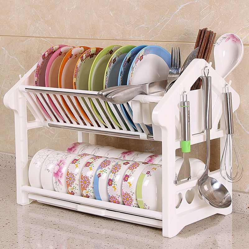 厨房碗碟收纳架置物架家用多层碗柜碗碟筷收纳盒放碗盘碗架沥水架