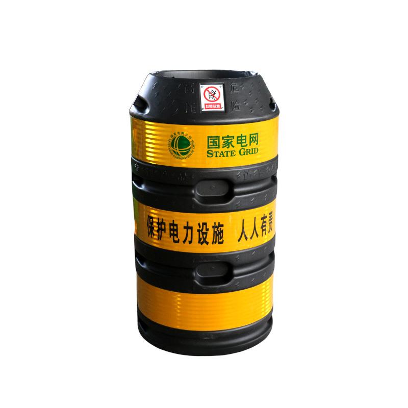 防撞桶电线杆安全警示防撞墩圆形滚塑交通保护设施反光桶隔离墩