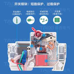 泰西小型漏电断路器TXB7LE 2P漏电保护窄型电表箱配电箱用开关