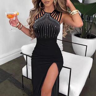 Dress Split Bag Evening Hip Women