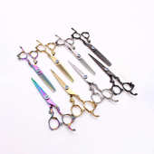 鸿烨新款 蓝宝石平剪理发剪刀选多色可龙美发剪刀打薄寸刘海牙剪