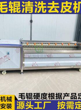 全自动毛辊清洗机土豆红薯去皮机猪头猪蹄海鲜去泥去杂清洗设备