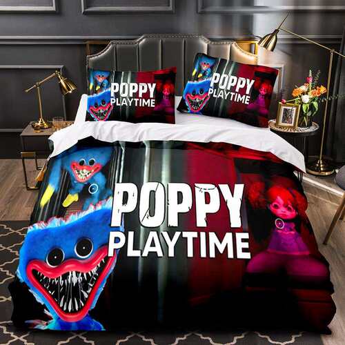 poppy playtime数码印花3d立体三件套亚马逊虾皮羽绒被套枕套