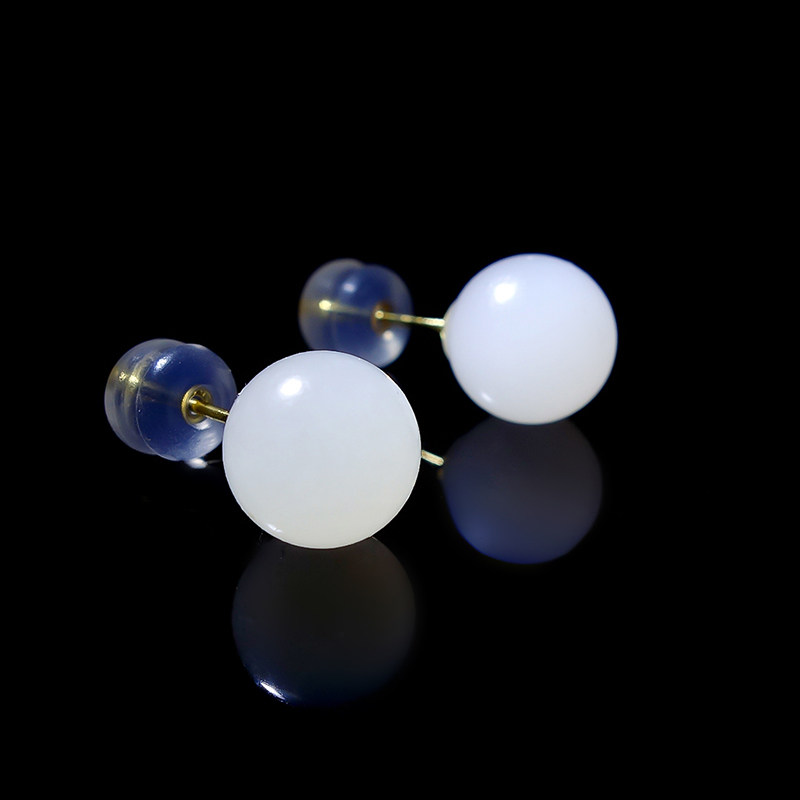 福气满满18K黄金镶嵌和田玉羊脂白玉冰种珠子女款耳钉2,珠宝/钻石/翡翠,颈饰,淘宝优惠券,粉丝福利购,淘宝优惠卷