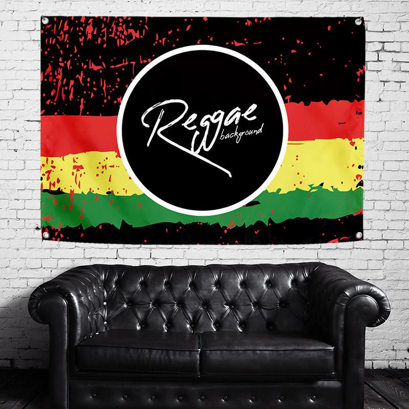 reggae雷鬼牙买加嘻哈吉他琴行背景布墙布宿舍寝室酒吧装饰挂布