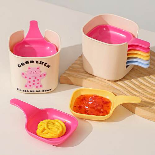 Dopamine Cartoon DIY Sticker Dipping Sauce Dish, BBQ Vinegar