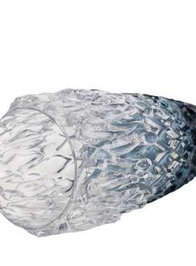 格纹渐变轻简约奢家居装饰高级感插花菱玻璃玄关花瓶客厅摆件桌面