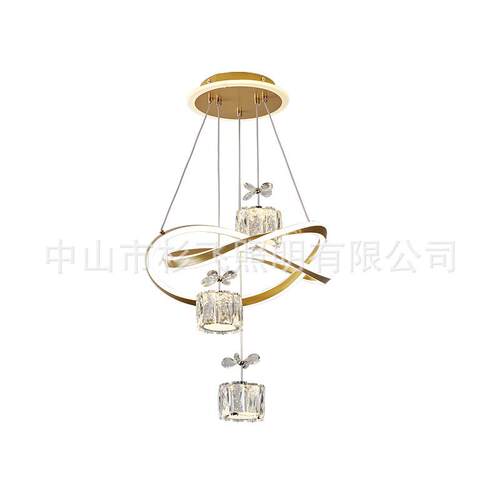 新款led高级感创意现代简约网红水晶吊灯卧室客厅餐厅灯中山灯具