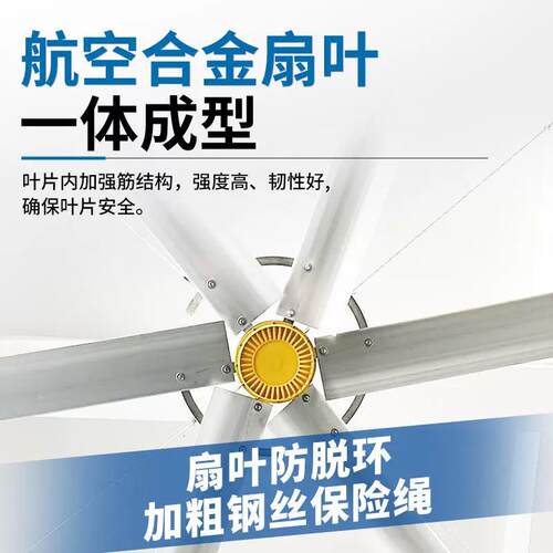 永磁业大吊扇7米厂房家车间大型风扇3仓库工厂大风力吊WOL扇厂工