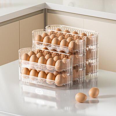 Stackable Egg Storage Box for Refrigerator Side Door - A Mul