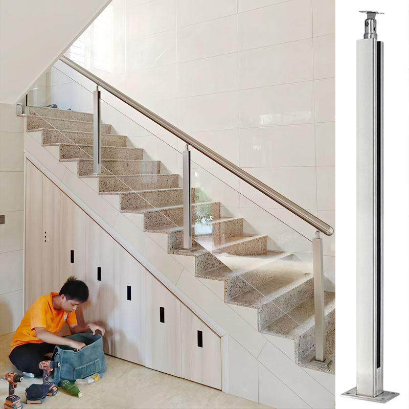 玻璃楼梯扶手不锈钢立柱室内家用阁楼围栏简约现代自建房阳台护栏