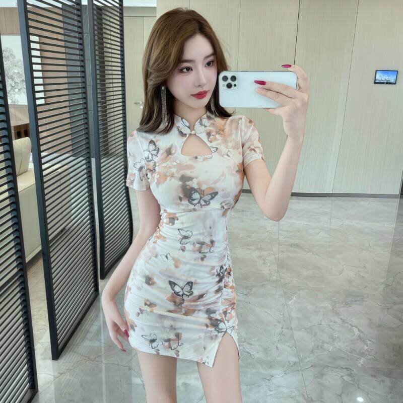 夜总店性感旗袍连衣裙夜场柔式按摩养生足疗足浴技师工作服女