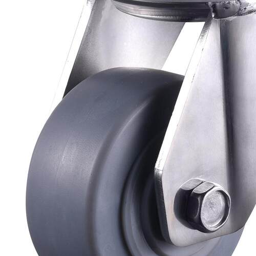 4尼龙PU轮寸不锈钢重型平板万TPR静轮工平板具手推向车音万向轮子