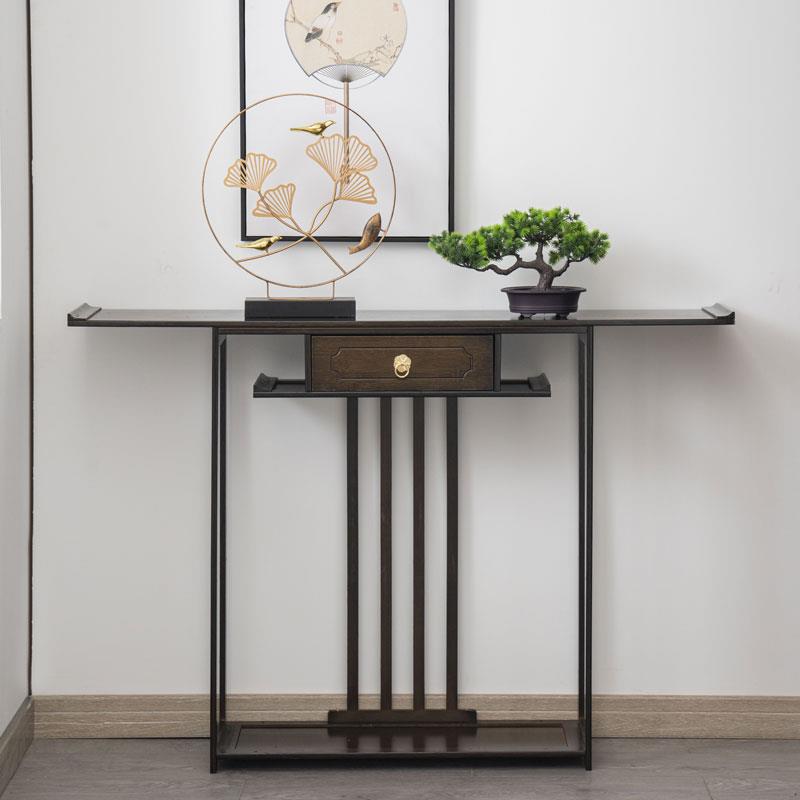 新中式玄关柜玄关小条案桌端景台柜窄款长条供桌条几桌子靠墙家用