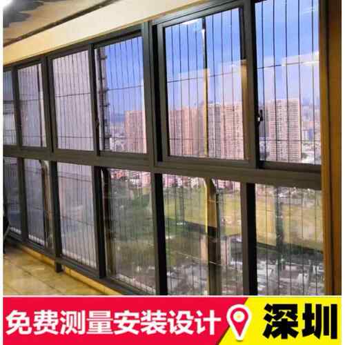 断桥铝合金门窗双层隔音窗户钢化玻璃平开 落地推拉封阳台定做深