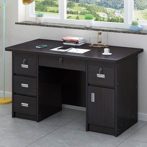 室现代简约桌多抽屉带锁办公桌居家学习QOQ写字书公员办工办公单