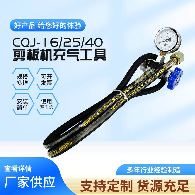 蓄能器充气工具 CQJ-16/25/40储能器充氮工具 剪板机检测工具