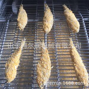 海产品鱼类深加工设备 小黄花鱼上浆上糠机油炸机 挂浆挂糊设备