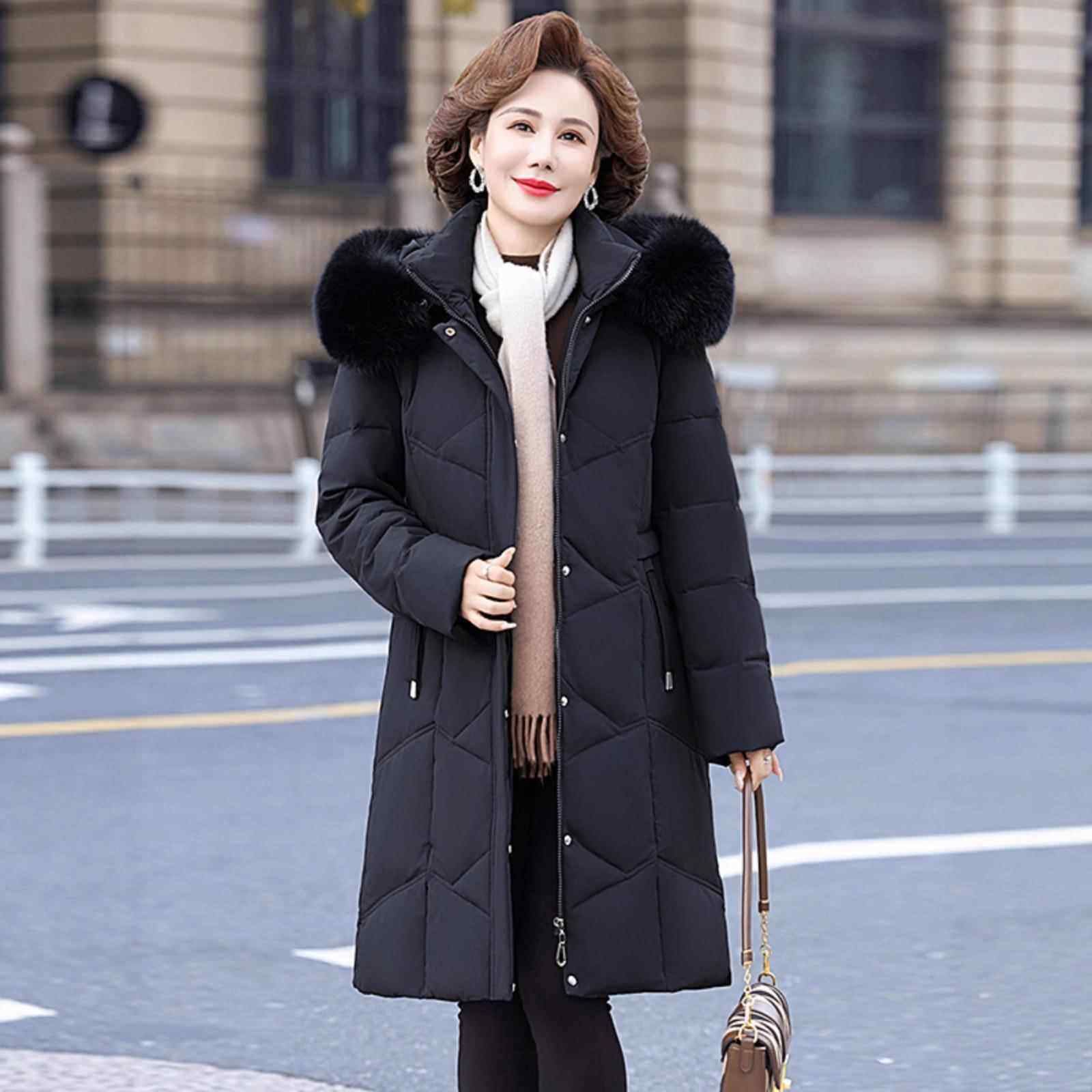 正品外贸羽绒服服女中116-8802长外套冬北季新款东加厚白鹅绒狐狸