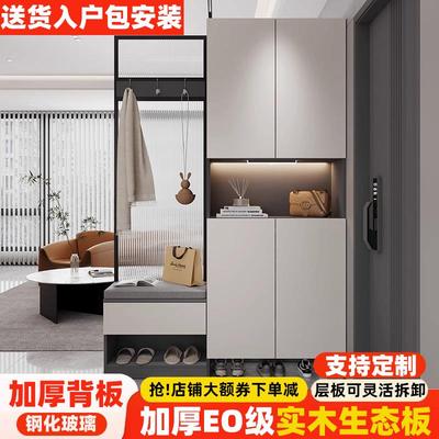 实木鞋柜家用门口玄关柜屏风隔断一体入户收纳柜储物柜衣帽置物架