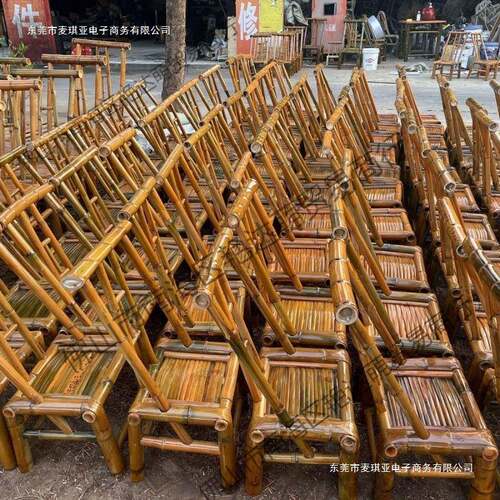 老式传统竹椅中式靠背椅煮茶复古纯手工家用凳子竹编椅子餐椅成年