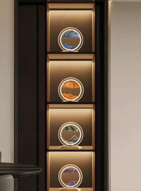 画桌面家居饰品玻璃酒柜流沙电视柜客厅摆设奢沙盘创意轻摆件玄关