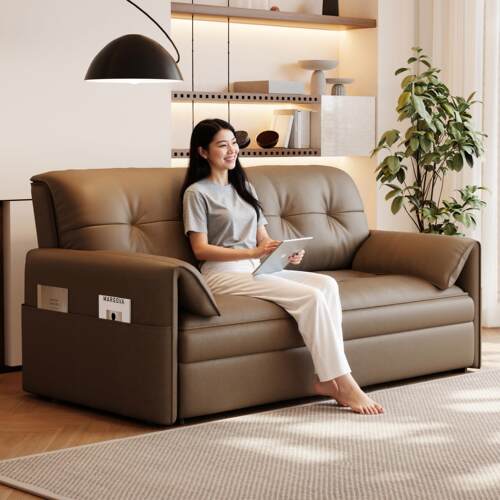 多功能网红可折叠抽拉式实木沙发床客厅家用双人一体两用型伸缩床