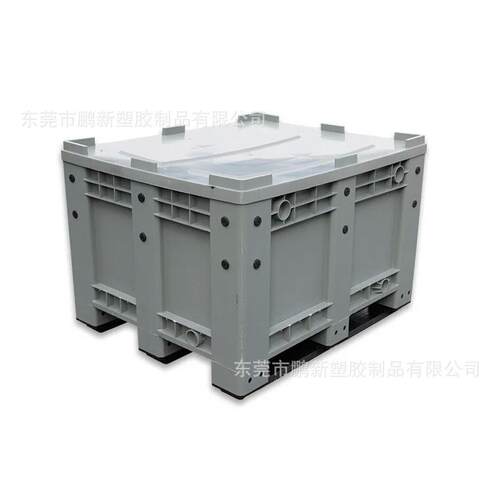 可带盖叉车灰色1210密封卡板箱重型五金周转闭式塑料框大号托盘箱