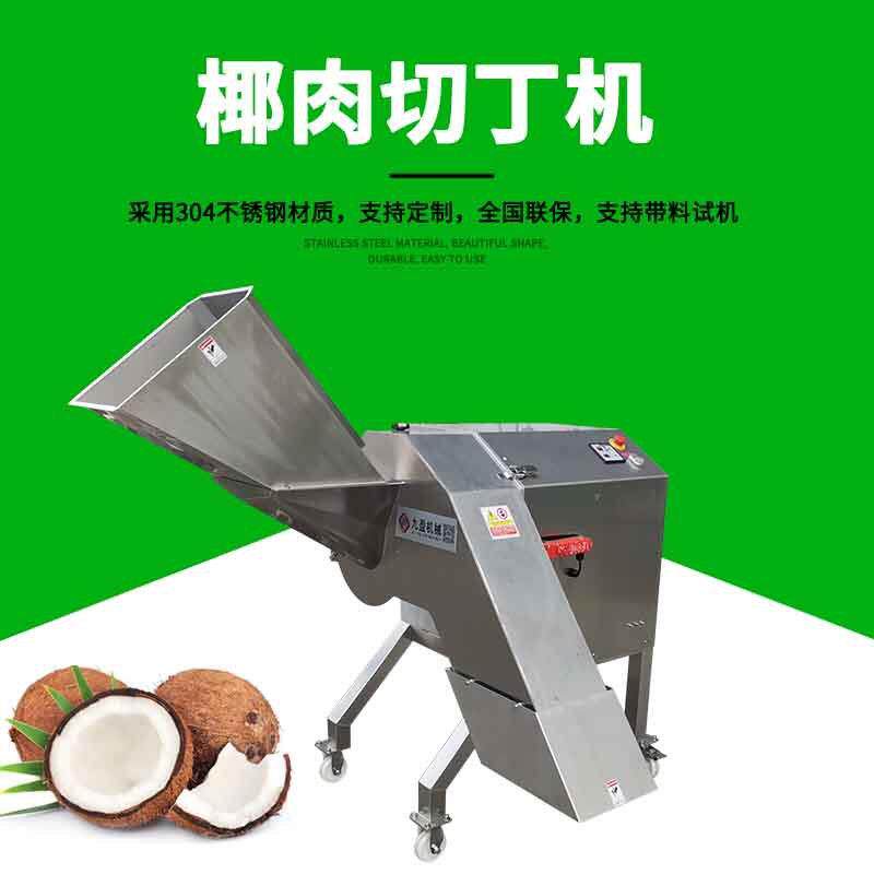 海南新鲜椰子肉切丁机TJ-1500D离心式三维切丁机冻椰肉切粒机