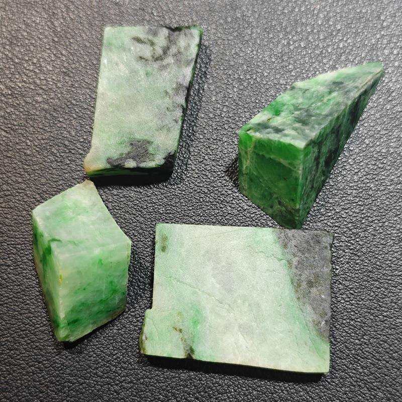 悦缅缘翡翠四会天光墟天然缅甸A货翡翠原料开口原石片料